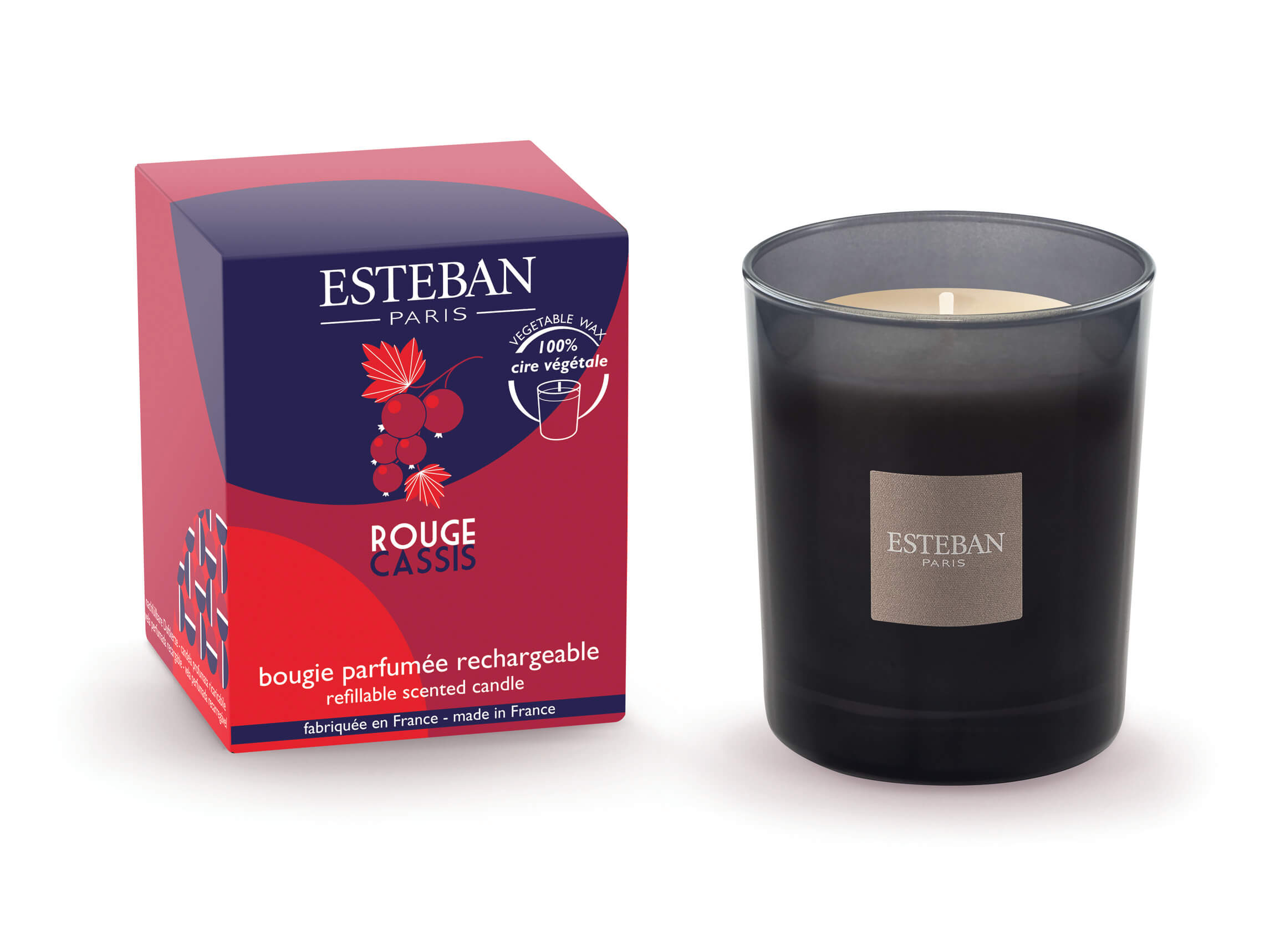 Levně Esteban Paris Parfums CLASSIC – ROUGE CASSIS VONNÁ SVÍČKA  170 g
