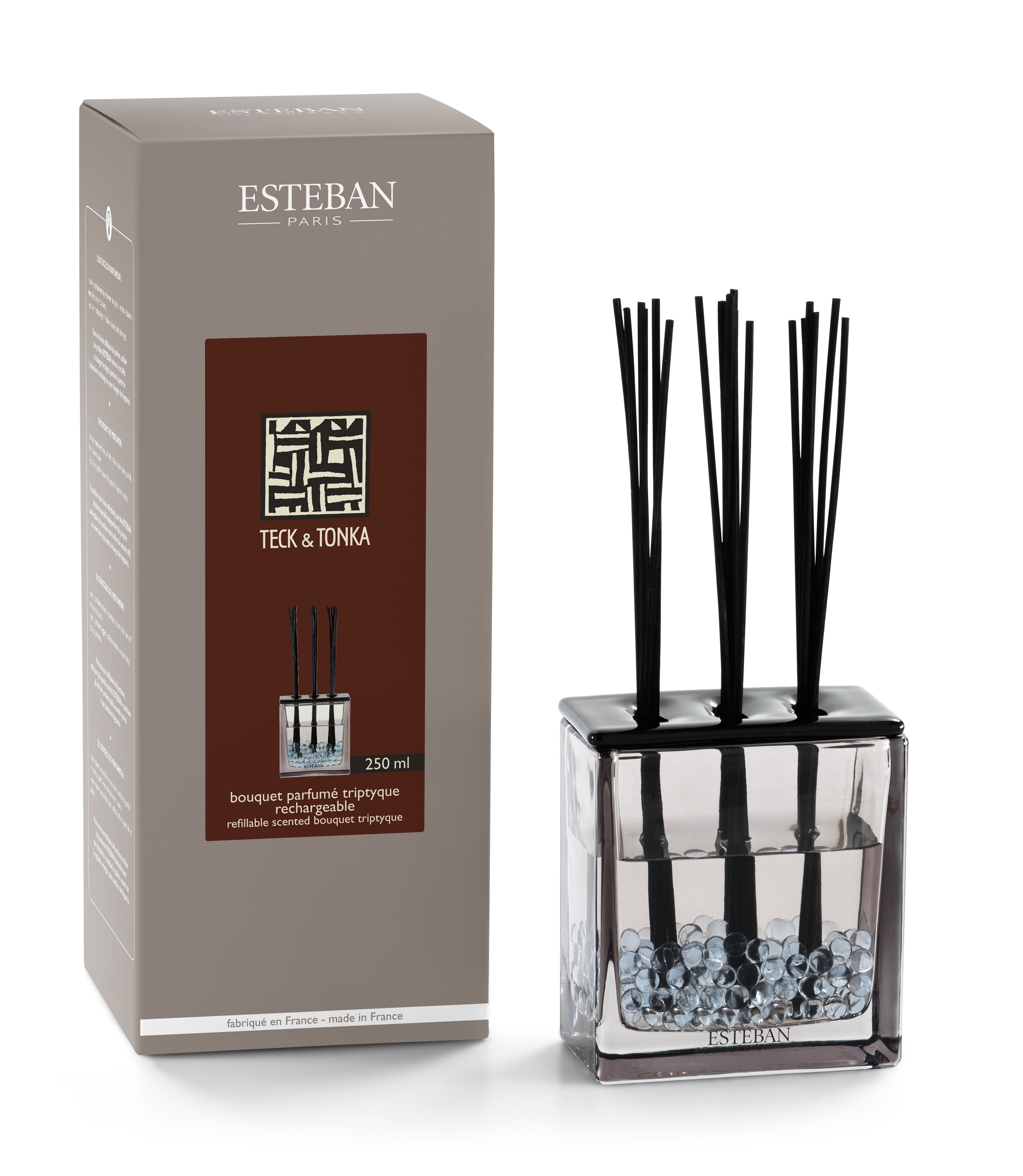 Levně Esteban Paris Parfums Classic – TECK & TONKA TYČINKOVÝ DIFUZÉR 250 ml 250 ml