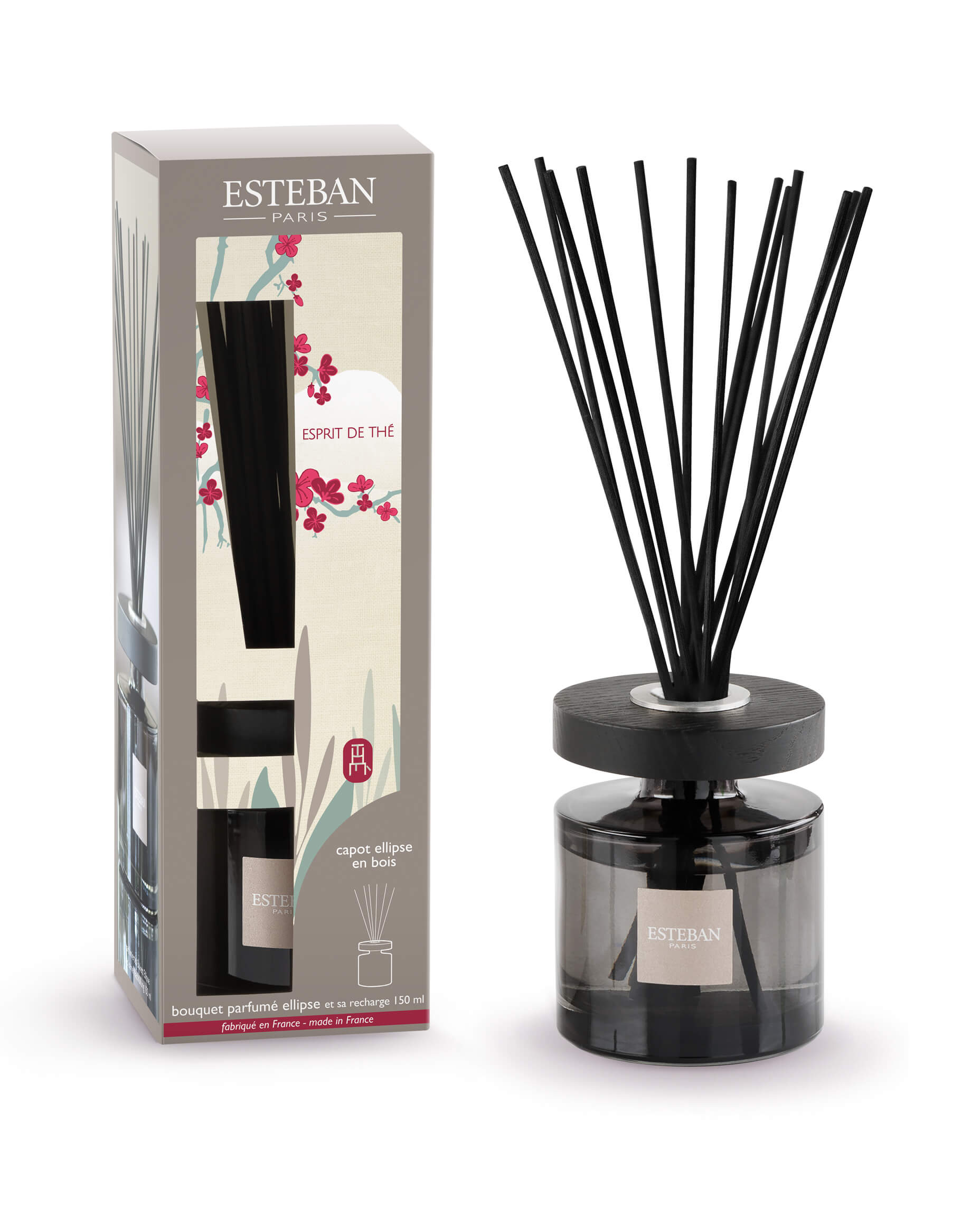 Levně Esteban Paris Parfums CLASSIC – ESPRIT DE THÉ TYČINKOVÝ DIFUZÉR 150 ml 150 ml
