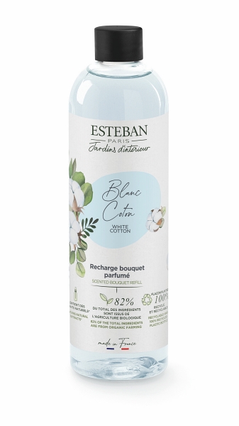 Levně Esteban Paris Parfums NATURE – WHITE COTTON NÁPLŇ DO DIFUZÉRU 250 ml 250 ml