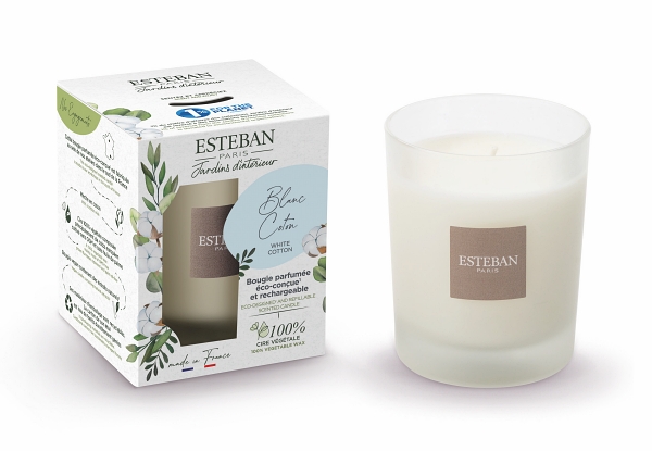 Esteban Paris Parfums NATURE – WHITE COTTON VONNÁ SVÍČKA 180 g
