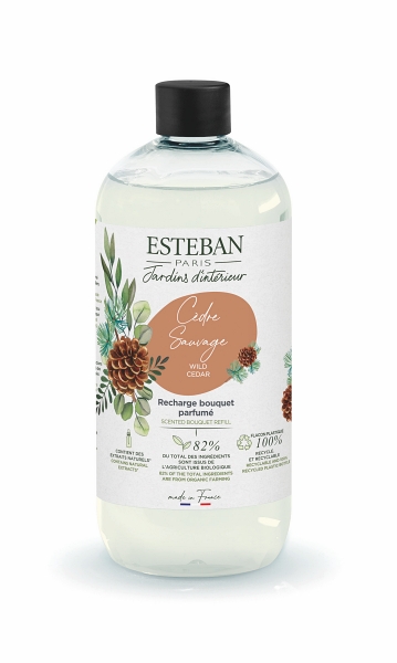 Levně Esteban Paris Parfums NATURE – WILD CEDAR NÁPLŇ DO DIFUZÉRU 500 ml 500 ml