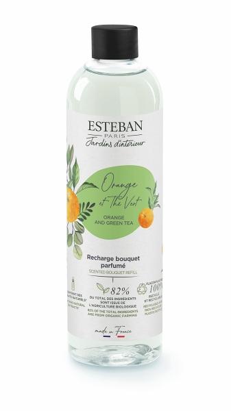 Levně Esteban Paris Parfums NATURE – ORANGE AND GREEN TEA NÁPLŇ DO DIFUZÉRU 250 ml 250 ml