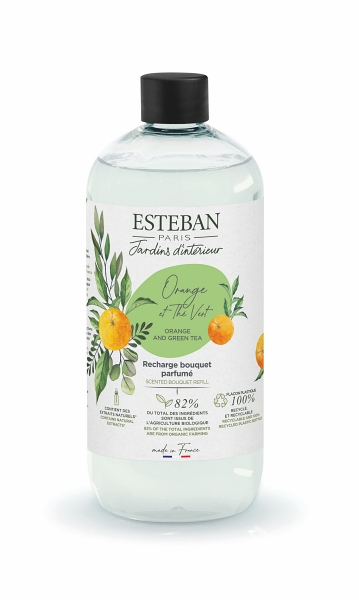 Levně Esteban Paris Parfums NATURE – ORANGE AND GREEN TEA NÁPLŇ DO DIFUZÉRU 500 ml 500 ml