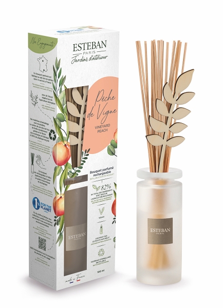 Levně Esteban Paris Parfums ESTÉBAN AROMA DIFUZÉR NATURE - VINEYARD PEACH, 100 ML 100 ml