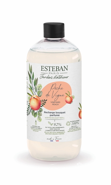 Levně Esteban Paris Parfums NATURE – VINEYARD PEACH NÁPLŇ DO DIFUZÉRU 500 ml 500 ml