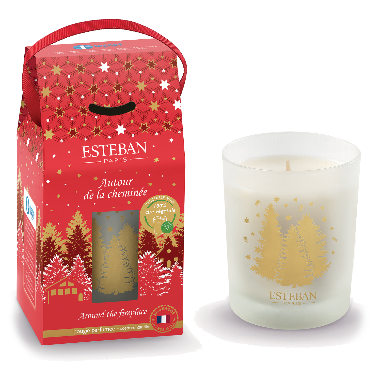 Levně Esteban Paris Parfums CHRISTMAS – AROUND THE FIREPLACE VONNÁ SVÍČKA  180 g