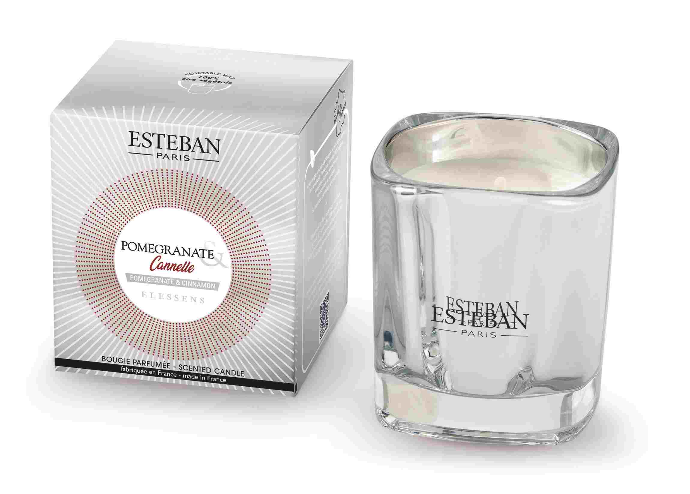 Levně Esteban Paris Parfums ELESSENS – POMEGRANATE & CINNAMON VONNÁ SVÍČKA  170 g