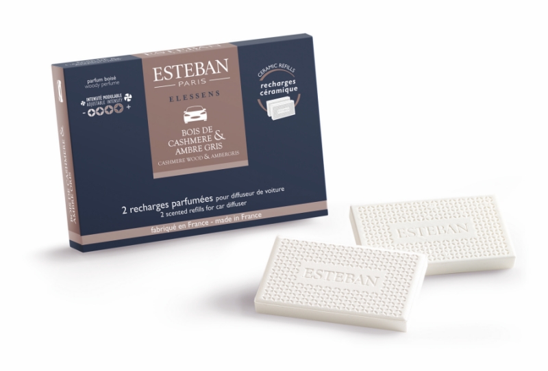 Esteban Paris Parfums ESTEBAN NÁHRADNÍ NÁPLŇ – VŮNĚ DO AUTA – ELESSENCE - CASHMERE WOOD & AMBERGRIS
