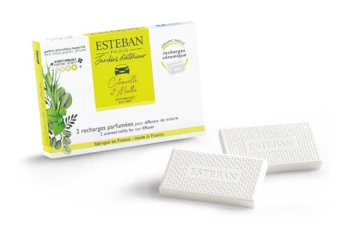 Levně Esteban Paris Parfums ESTEBAN - NÁPLŇ DO VŮNĚ DO AUTA - MOKA - lemongrass & mint