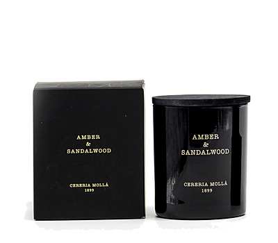 CERERIA MOLLA - Premium - svíčka - Amber & Sandalwood - 230g - černá