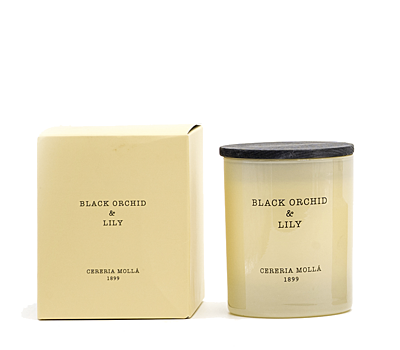 CERERIA MOLLA - Premium - svíčka - Black Orchid & Lily - 230g - krémová