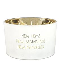 MY FLAME - SVÍČKA - NEW HOME, NEW BEGINNINGS, NEW MEMORIES - fresh cotton