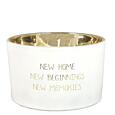 MY FLAME - SVÍČKA - NEW HOME, NEW BEGINNINGS, NEW MEMORIES - fresh cotton
