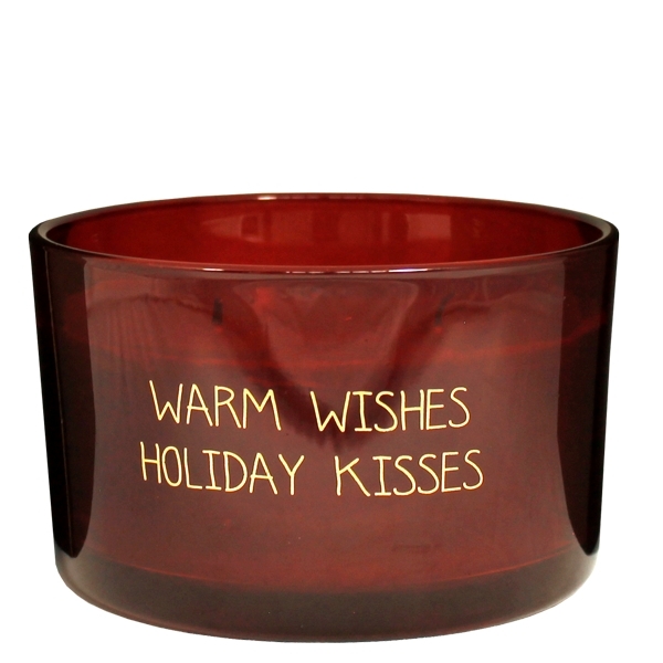 MY FLAME - SVÍČKA - WARM WISHES HOLIDAY KISSES - červená - winter wood