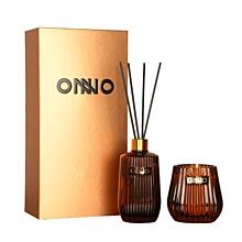 product ONNO - GIFTSET ECLECTIC - SVÍČKA + DIFUZÉR AMBER - ginger fig 