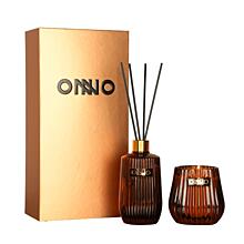 ONNO - GIFTSET ECLECTIC - SVÍČKA + DIFUZÉR AMBER - ginger fig