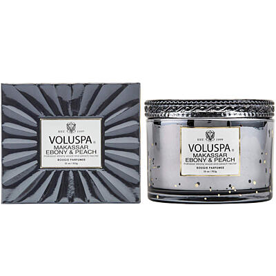 VOLUSPA VONNÁ SVÍČKA VERMEIL - MAKASSAR EBONY&PEACH (EBENOVÉ DŘEVO A BROSKEV), 312 G