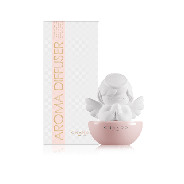 Porcelánový mini difuzér Chando - Ružový anjelik, vôňa čajové listy a bergamot 