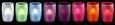 Svietnik matné sklo svetlo fialový Smart candle