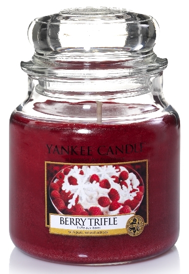 Gyertya üvegben közepes, Yankee Candle, Berry Trifle