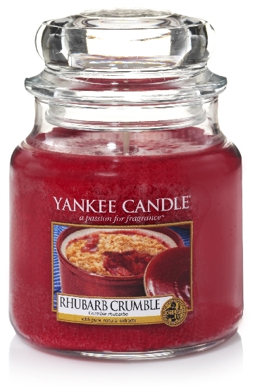 Sviečka v skle stredná, YANKEE CANDLE, Rhubarb Crumble
